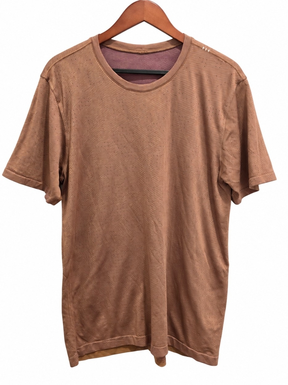 Lululemon Men’s Seamless Short Sleeve Shirt Brown Purple Ventilated Athletic